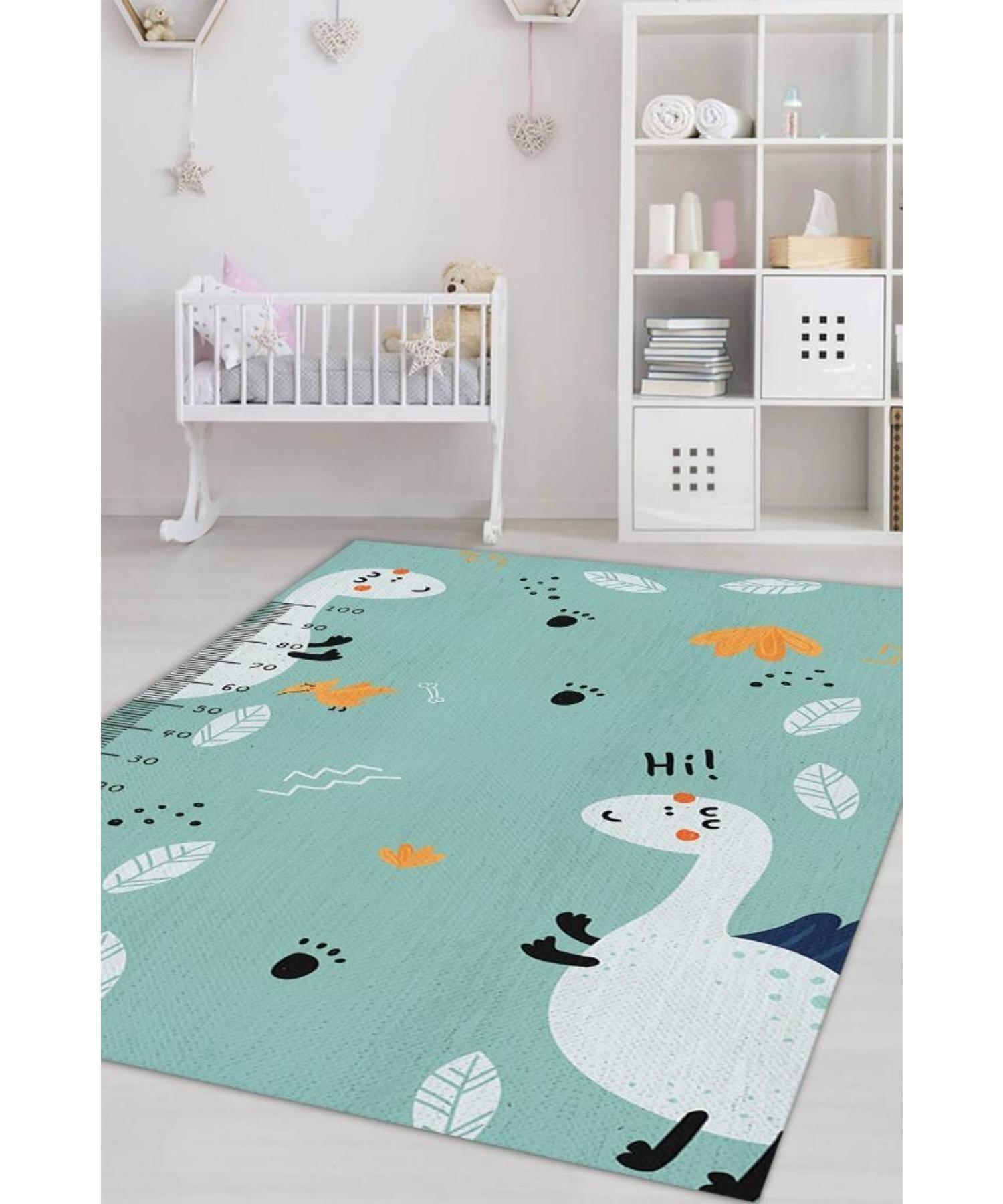 

My Son Is Growing By Meter Cotton Woven Base Washable Non-Slip Decorative Kids Room Carpet