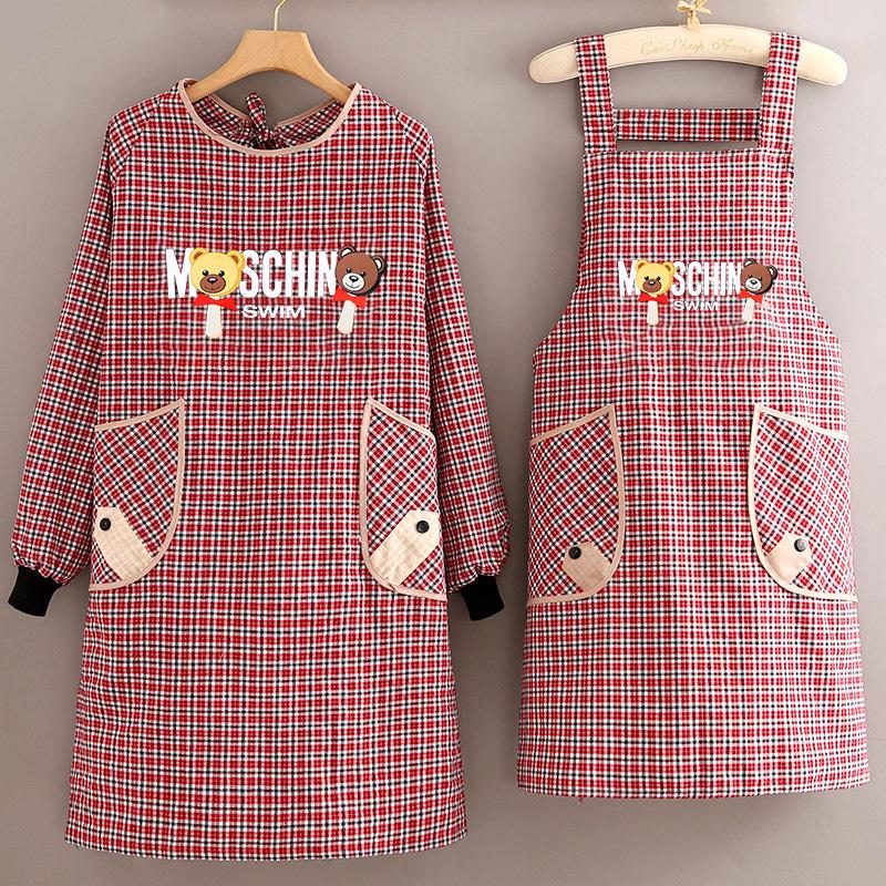 2023 Women's Cute Long Sleeve Kitchen Apron – Breathable, Stain & Wear Resistant Cooking Smock