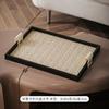 Handmade Leather Wooden Tray Light Luxury Jewelry Storage Desktop Ornament Model Room Home Ornament