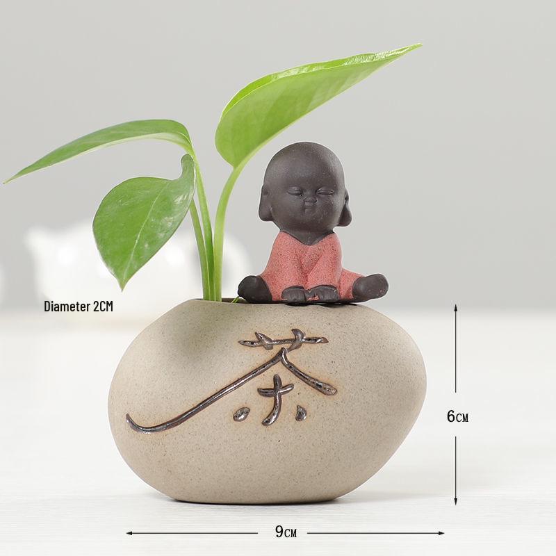 Mały ceramiczny wazon zen do hydroponiki i kompozycji ze świeżych kwiatów