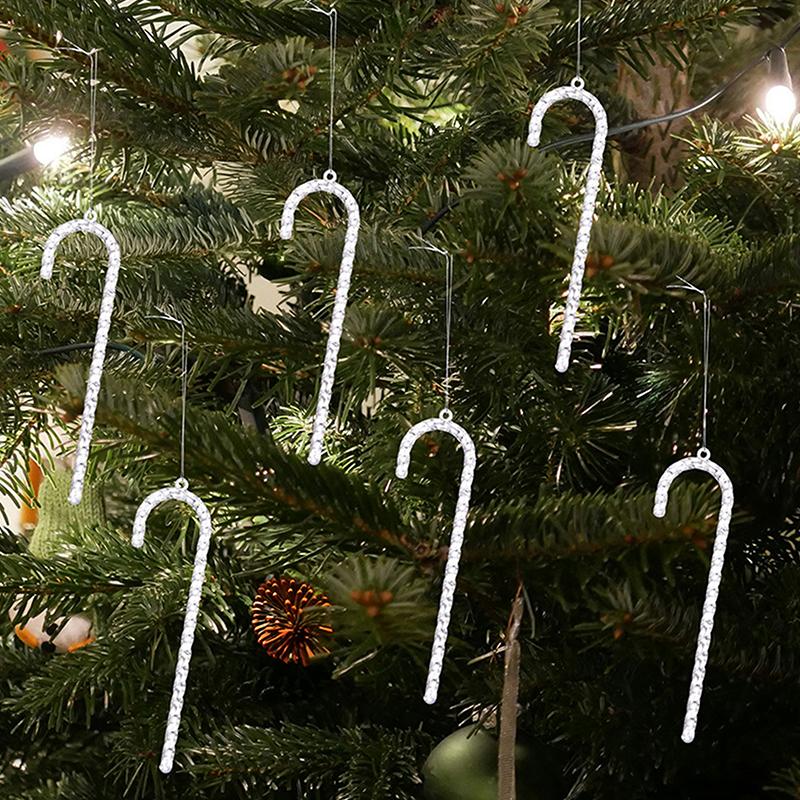 Clear Acrylic Christmas Tree Decorations Christmas Hanging Ornaments Snowflake & Icicle Hanging Decor New Year Party Decorations