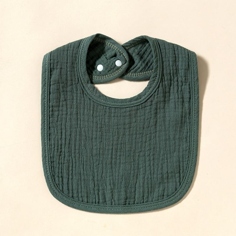 1pc Solid Colour Cotton Gauze Baby Bibs Ruffle Lace Infant Newborn Feeding Burp Cloth Saliva Towel Adjustable Bandana Drool Bibs