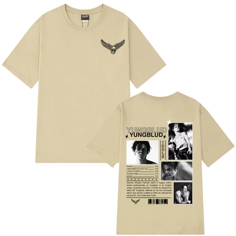 Yungblud IDOLS The World Tour 2025 T-shirts Men Women Hip-hop Punk T-shirts Short-sleeved Loose Casual Cotton T-shirt Streetwear