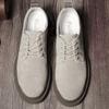 Fashion Mens Shoes Casual Luxury Leather Sneakers Male Comfortable Suede Shoes Spring Autumn Lace-up Solid Walking Shoes Zapatos Hombre