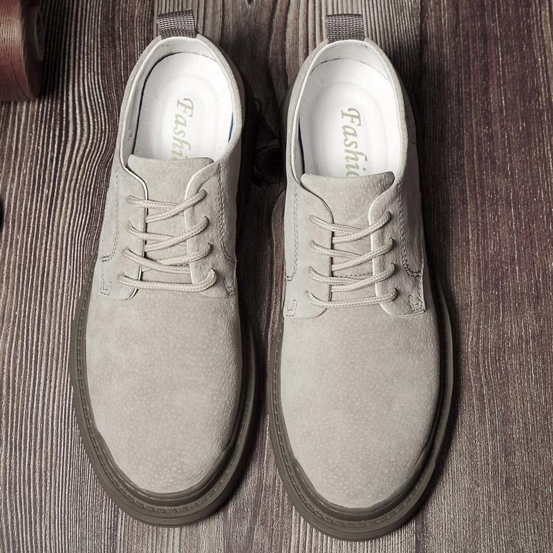 Fashion Mens Shoes Casual Luxury Leather Sneakers Male Comfortable Suede Shoes Spring Autumn Lace-up Solid Walking Shoes Zapatos Hombre