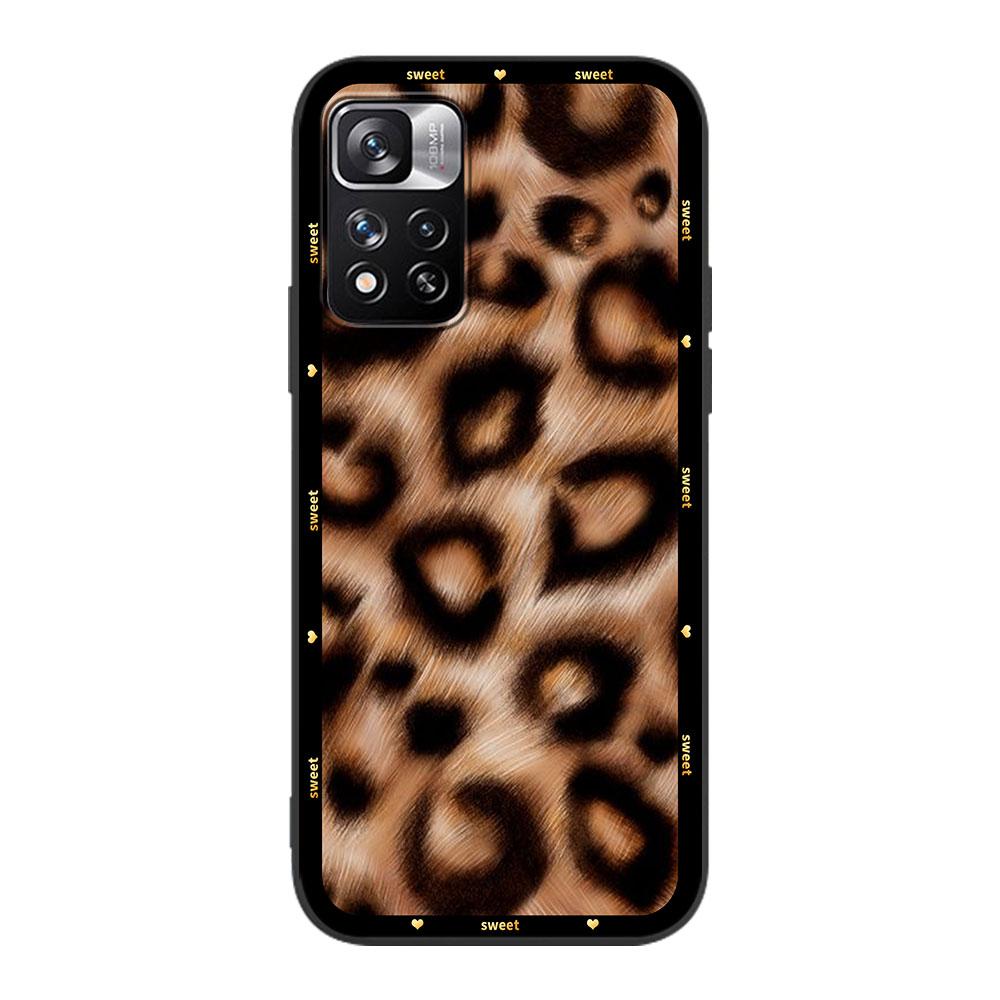 Case for Xiaomi Redmi Note 12 9S 8 10 11 Pro 10C 9C 9A 8T 8A 10S 11T 11E 9T 9i Black Silicone Phone Cover Animal Leopard Print