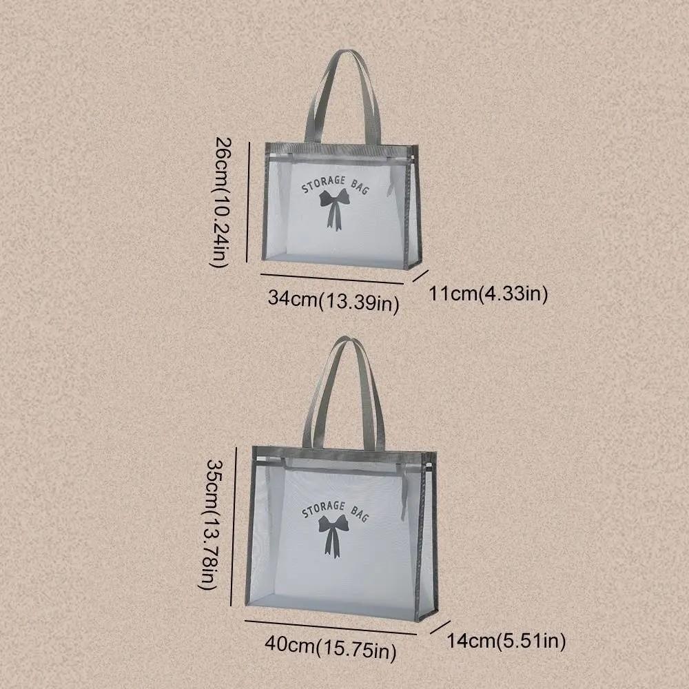 New Large Capacity Shoulder Bag Waterproof Transparent Makeup Storage Bag Hollow Mesh Multifunctional Handbag Women