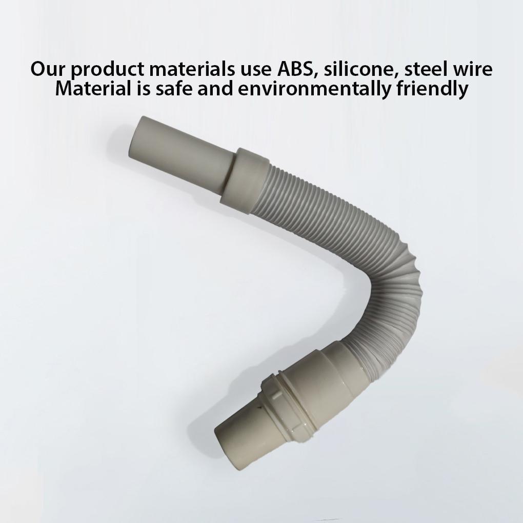 Under Sink Wash Basin Pipe Deodorization Retractable Flexible Plastic Drain Tube Kitchen Bathroom Draining Tub Plumbing