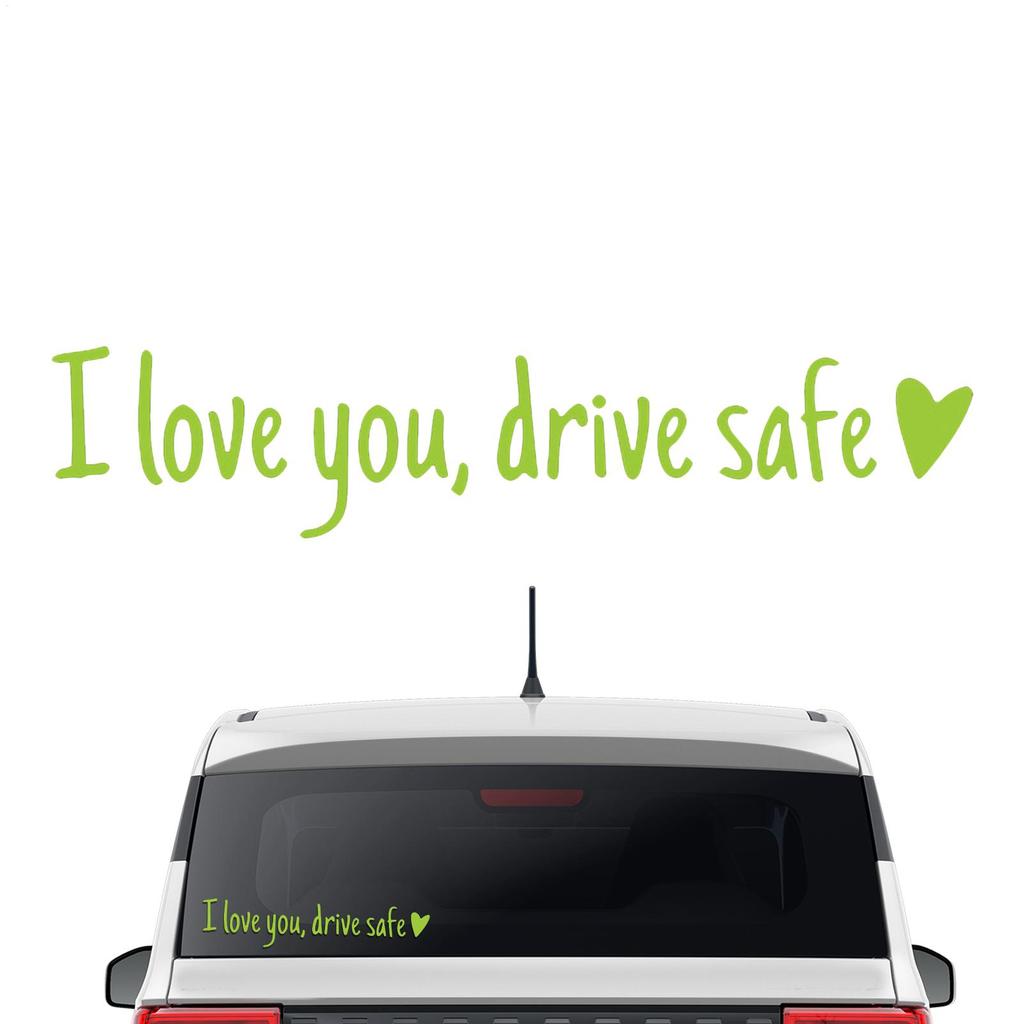 New Rearview Mirror Decal Car Stickers And Decals I Love You Drive Safe Emblem Labels For Truck Bumper Vehicles Exterior Decor