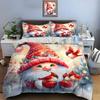 Christmas Gnome Print Bedding Set Duvet Cover 1 Duvet Cover 2 Pillowcases Adult and Children Bedding Set Luxury Holiday Gifts