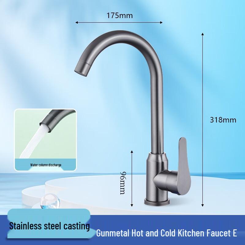 TLXT Gunmetal Grey Hot & Cold Kitchen Faucet