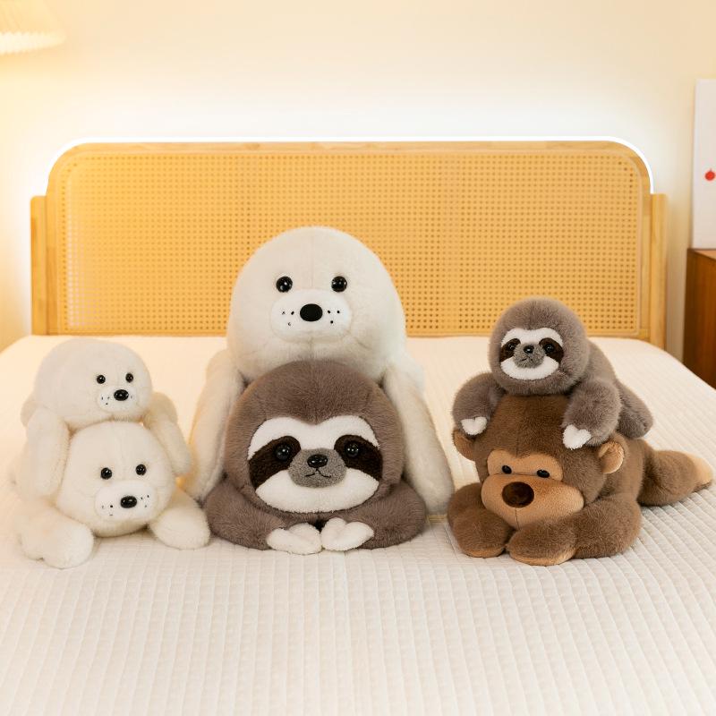 Mego Herriot Plush Sloth Monkey Seal Doll – Comforting Toy for Kids
