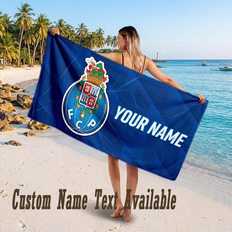 FC Porto Design Beach Towel Custom Text Large Towel for Beach Vacation