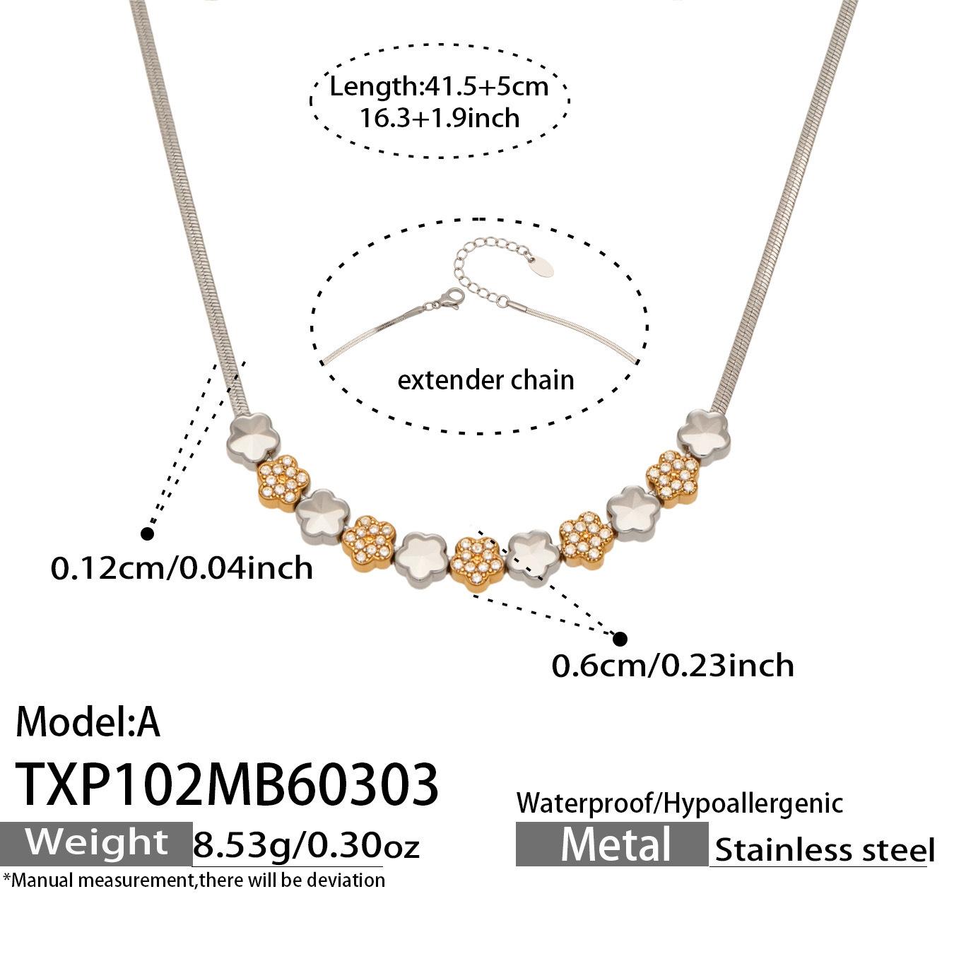 

Luxury Stainless Steel Star Zircon Pendant Necklace and Color-Block Bracelet Set, Niche High-End Versatile Jewelry A necklace
