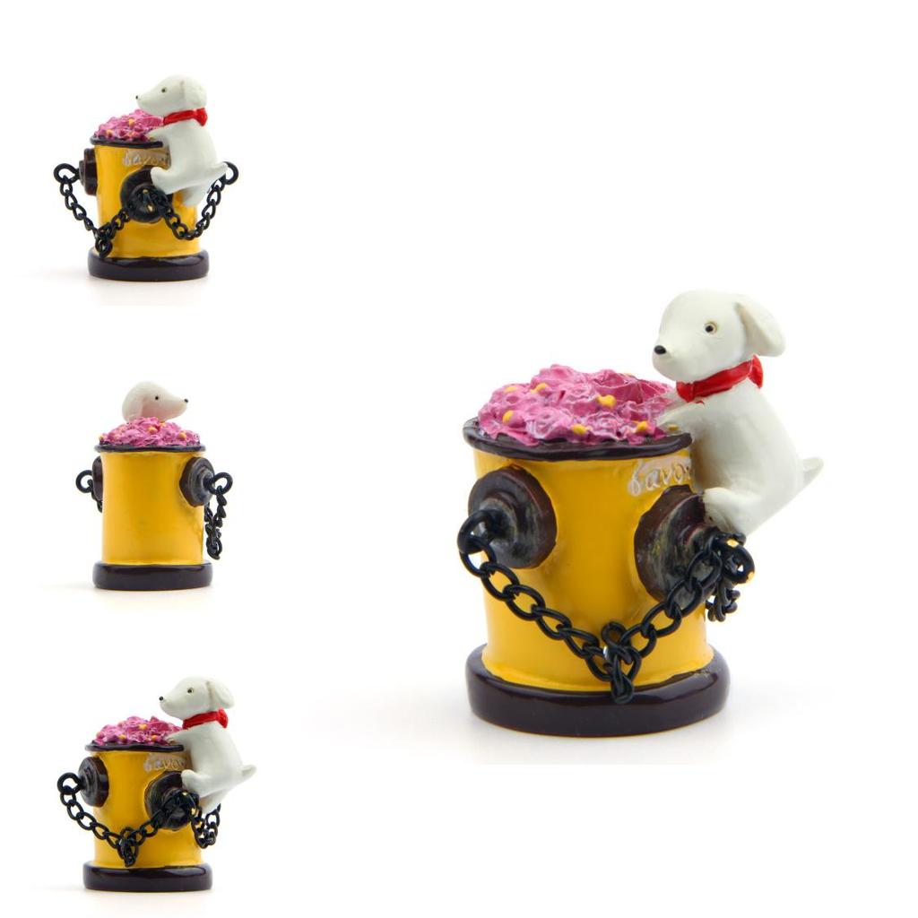 Small Dog Fire Hydrant Garden Decor With Resin Cartoon Style For Photography Props And Gift Ideas