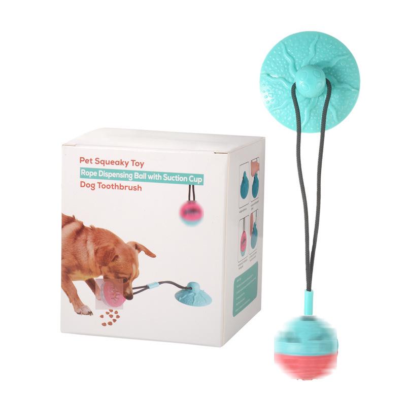 Dog Suction Cup Chew Toy: Sounding Pull Ball & Food Dispensing for Puppies