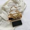 Acrylic cylinder bag 2025 European and American fashion patent leather glossy shoulder bag ins women's thick chain handbag