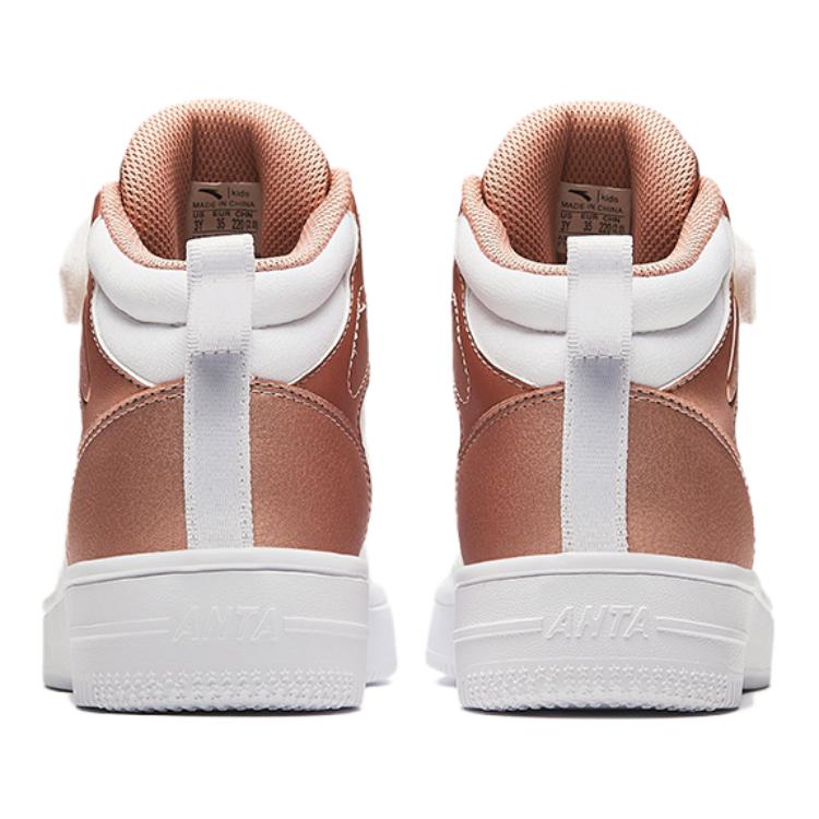 Anta Comfortable Versatile Wear-Resistant High-Top Kids Skate Shoes Kids Sneakers Platinum A22438004-2