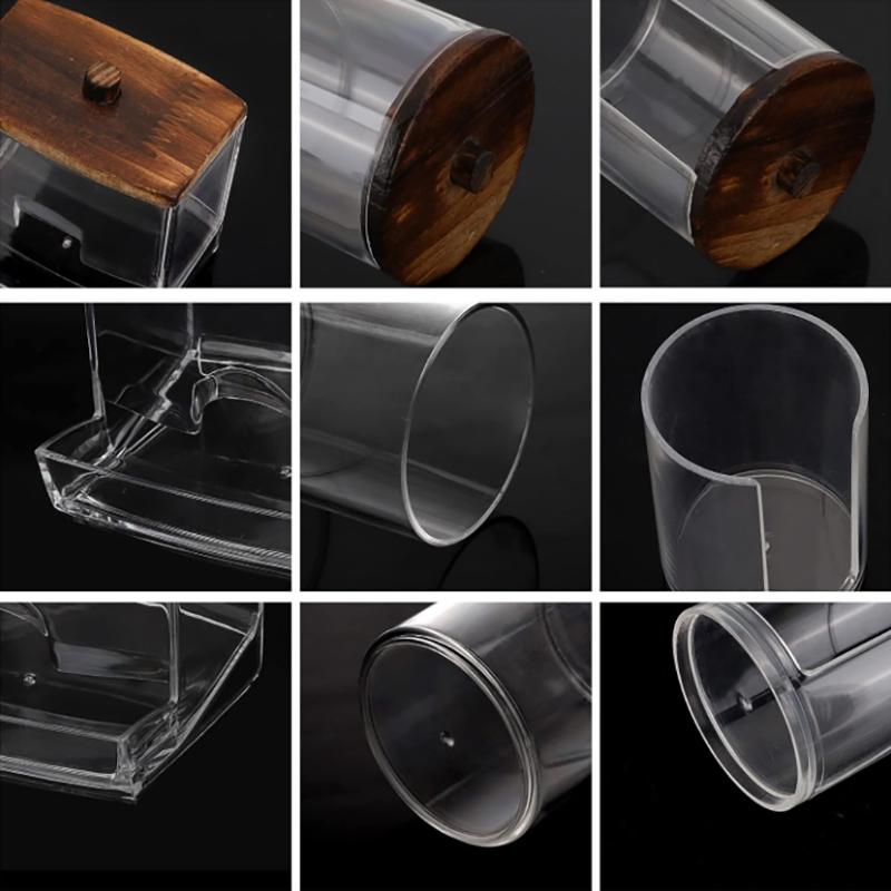 Badezimmer Organizer Zubehör Set Q-Tip Halter Aufbewahrung mit Klarsichtdeckeln, Wattepad-/Wattestäbchen-Spender, Organizer-Glas