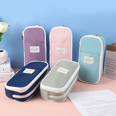 Federmäppchen mit Macaron-Motiv, große Kapazität, Stifte-Organizer-Tasche, Reißverschluss, doppellagig, Mehrfach-Aufbewahrungstasche, Bleistifttasche, Schulbedarf