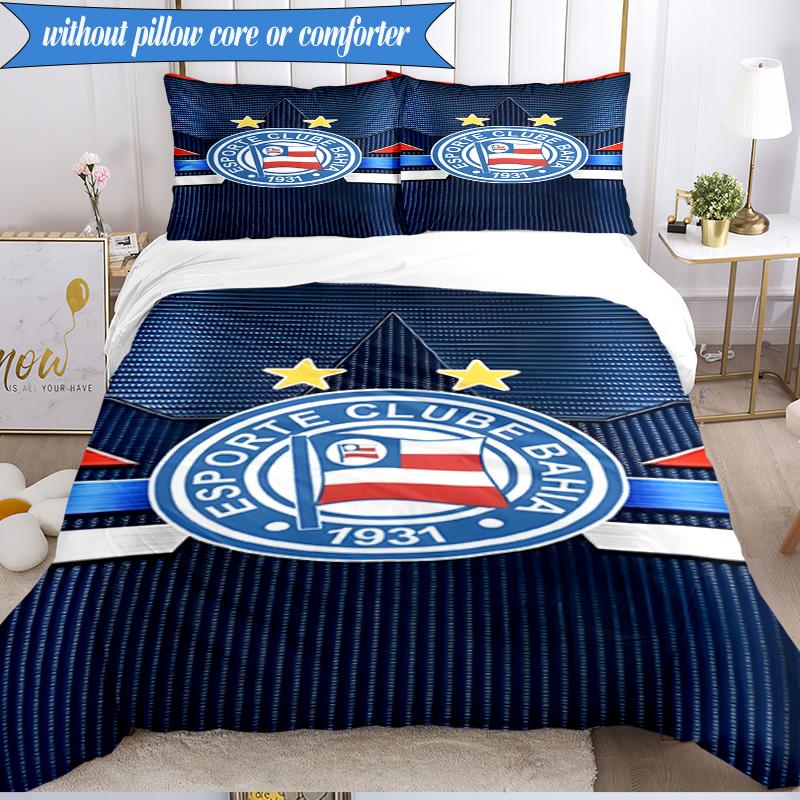 3PCS Esporte Clube Bahia Design Printed Soft Bedding Set,Including 1pc Duvet Cover And 2pcs Pillowcases Perfect for Bedroom, Dormitory, Fan gift