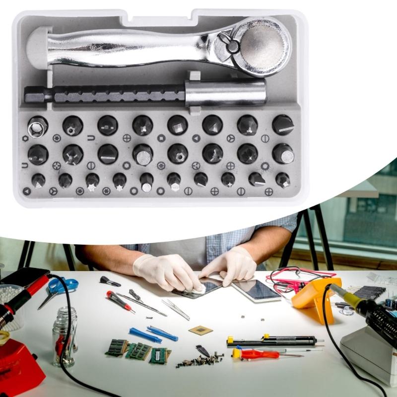 Ergonomic Handle Mini Ratchet Wrench Set Right Angles Screwdriver Tools for Smartphone Tablet Maintenance Repairing Tool