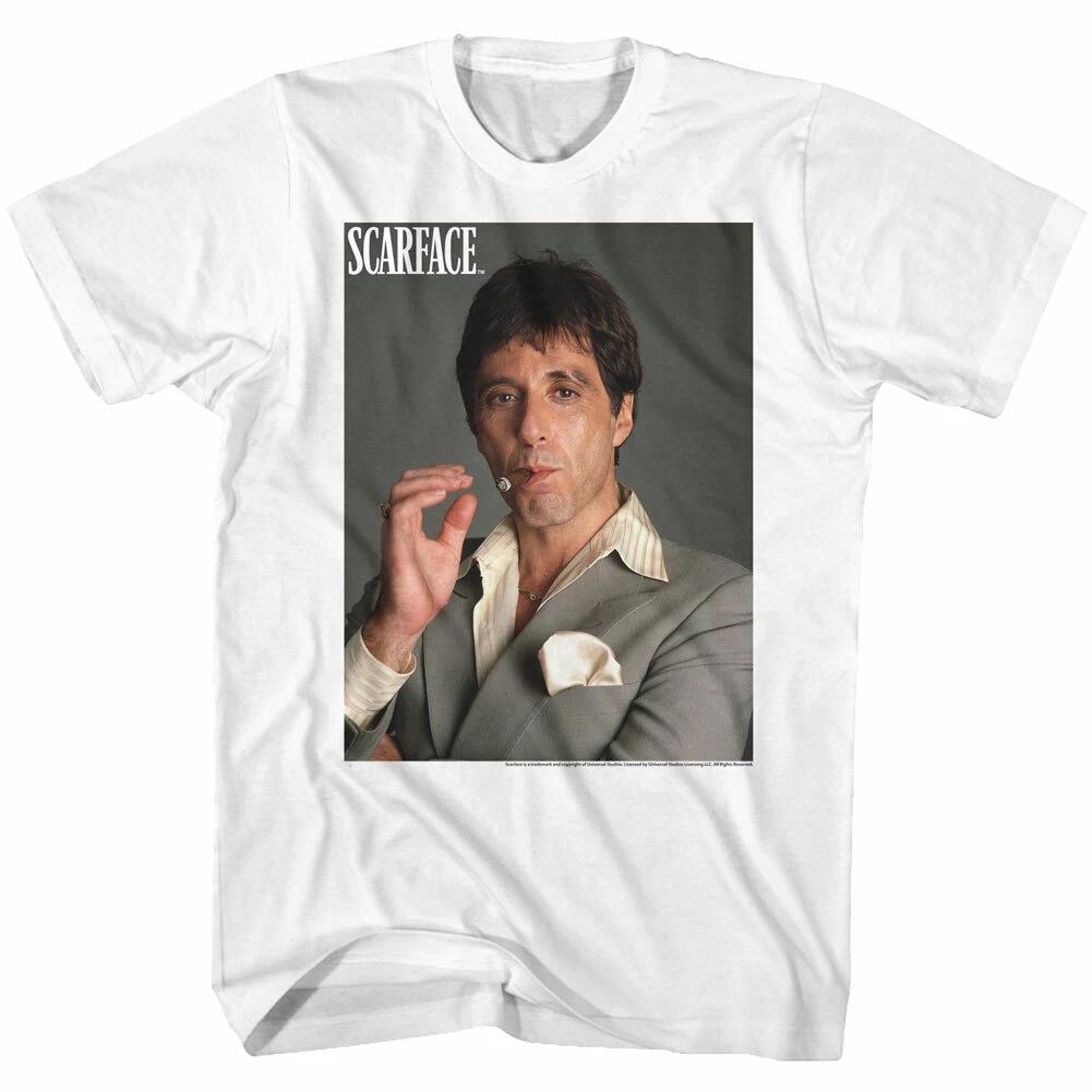 Scarface Movie Tony Montana Bust Photo With Cigar Men s T Shirt Cuban Mafia 2XL