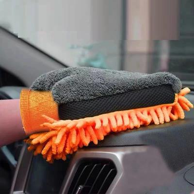 Gants de Lavage de Voiture Imperméables en Microfibre et Chenille Épais Gant de Nettoyage pour Voiture Brosse de Finition Cire Gants Double Face pour Entretien Automobile