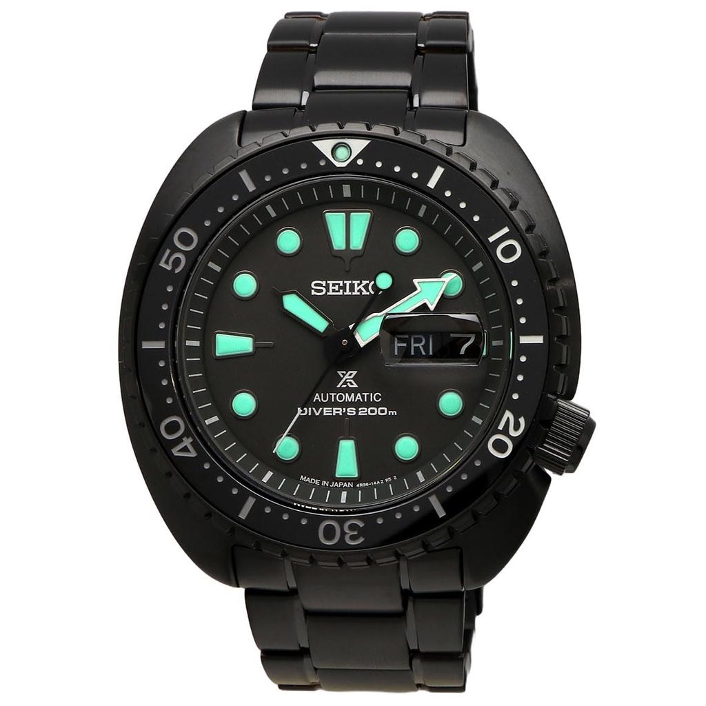 Seiko PROSPEX Mechanical Automatic The Black Night Vision Turtle Sapphire Made In Overseas Model Watch, Series, Diver's, 200m, Crystal, SRPK43, Japan,