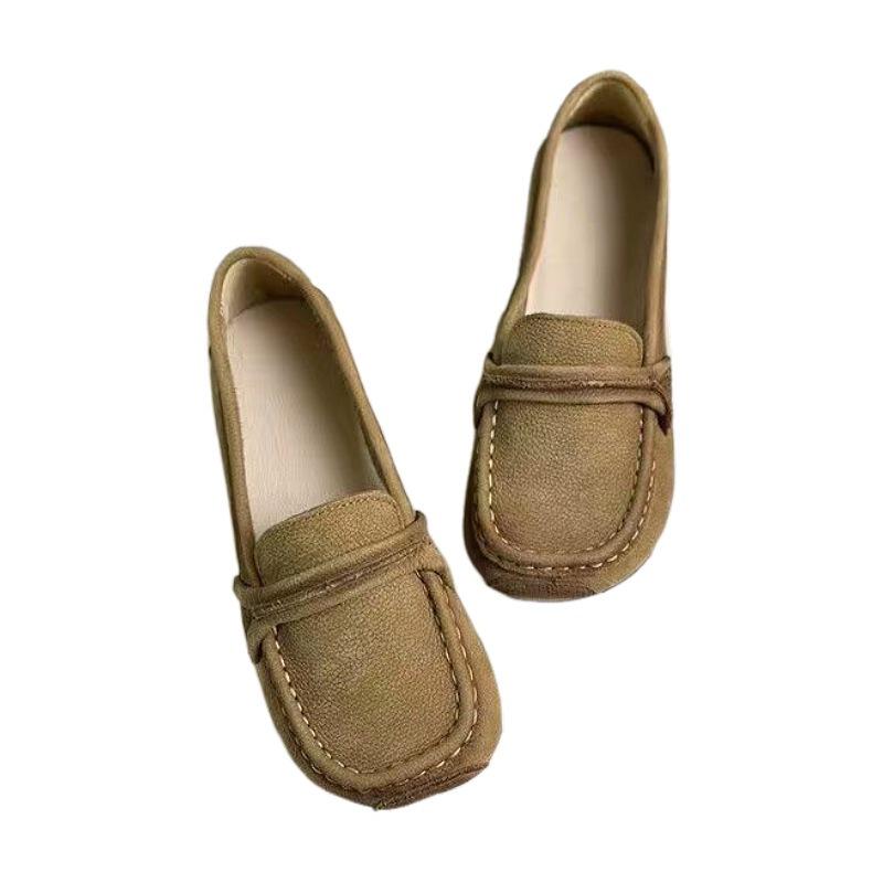 Retro prodyšné jednobotky dámské nazouvací protiskluzové s měkkou podrážkou pohodlné boty na řízení jaro a podzim pracovní ležérní všestranné mokasíny