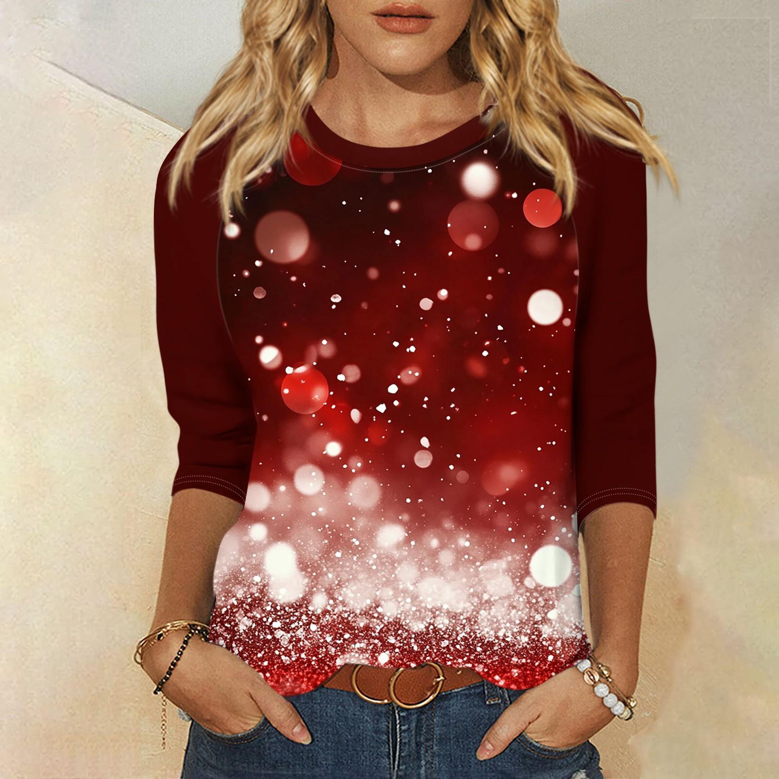 

Женский модный повседневный пуловер с рукавами 3/4 и воротником-стойкой XXL красный