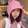 Fashion Polyester Strap Pullover Hat Solid Color Funny Headscarf Hats Little Devil Quick-drying Sun Protection Caps Women