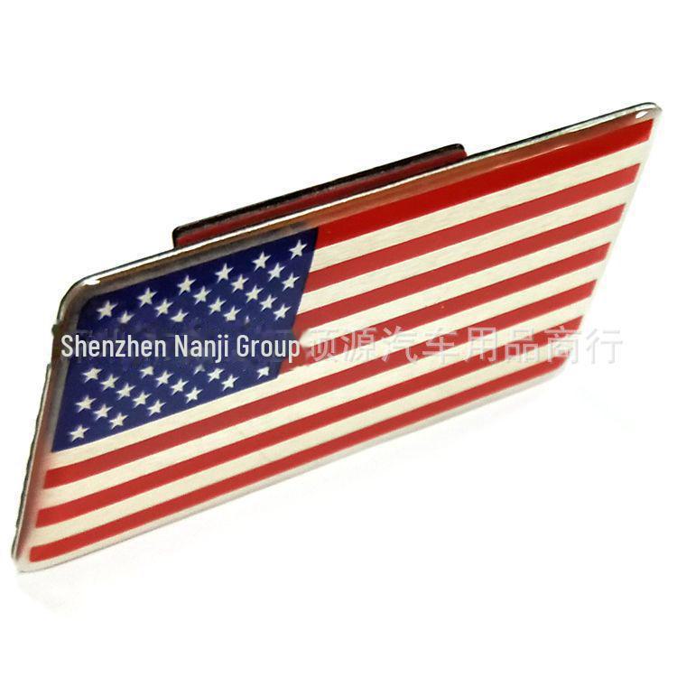 Patriotic Car Sticker with Crystal Epoxy Aluminum Alloy Buckle