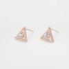 Geometric Diamond Triangular Stud Earrings for Women Korean Style Simple Light Luxurious Compact Ear Bone Studs