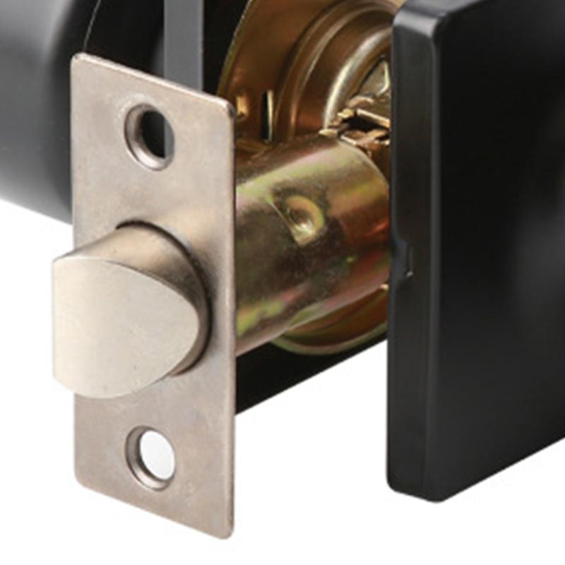 Sophisticated Matte Black Door Handle With Lock and Key Craft for Zinc Alloy Materials Bedroom and Bathroom Use