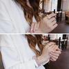 Stylish Fashion Party Lady Double Faux Pearl Open Ring Finger Jewelry Accessories Valentine Day Gift
