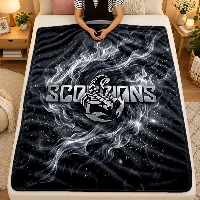 Flannel BlanketScorpions Warm Soft Throw Blanket for Indoor Sofa Bed Living Room Use