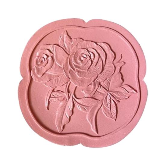 

Decorative Camellia Jewelry Tray Decorative Resin Organizer Small Trinket Dish for Earrings Rings B рожевий
