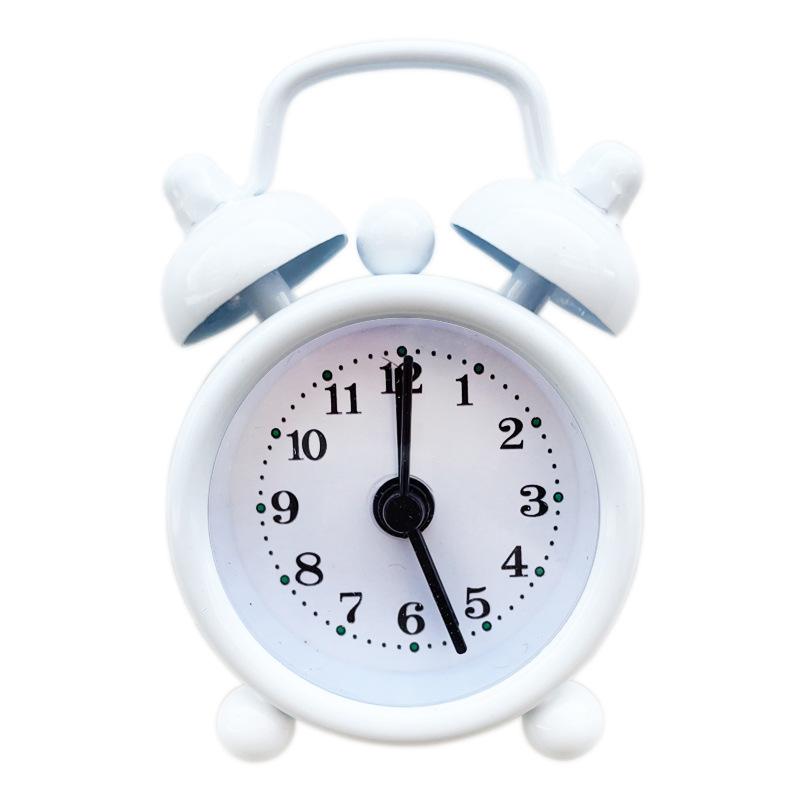 

Classic Bell Mini Alarm Clock Quartz Movement Bedside Night Analog Clock AVE