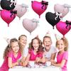 22inch Pink Red Black Heart Shaped Foil Balloons with Bow Valentines Day Wedding Party Decorations Birthday Baby Shower Balloons