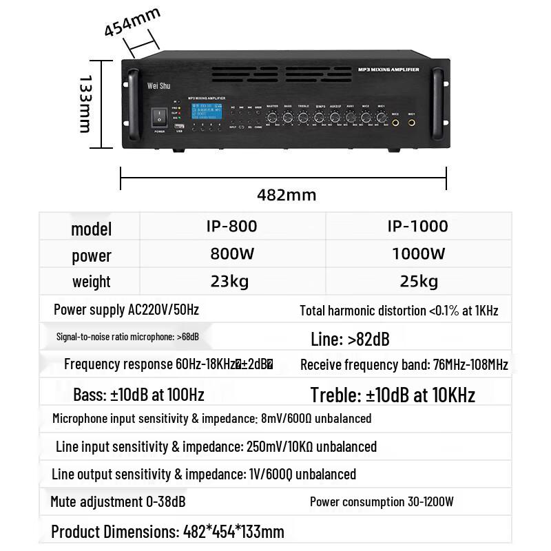 Wei Shu IP-800 IP Network Power Amplifier (CN Version)