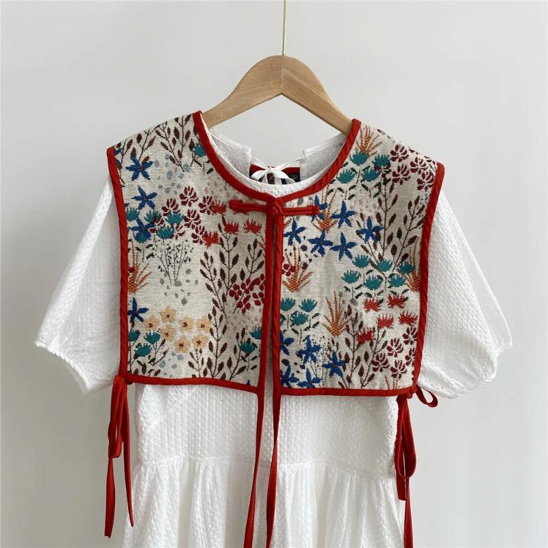 Vests Women Embroidery Lace Up Chic Vintage All Match Casual Korean Fashion Summer Classic Prevalent Waistcoat Harajuku Delicate
