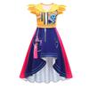 Kinder Mädchen Anime Cartoon POP Sängerin Superstar Rumi Mira Zoey Bedrucktes Plissee Rüschenkleid Taschenset Halloween Cosplay Kostüme