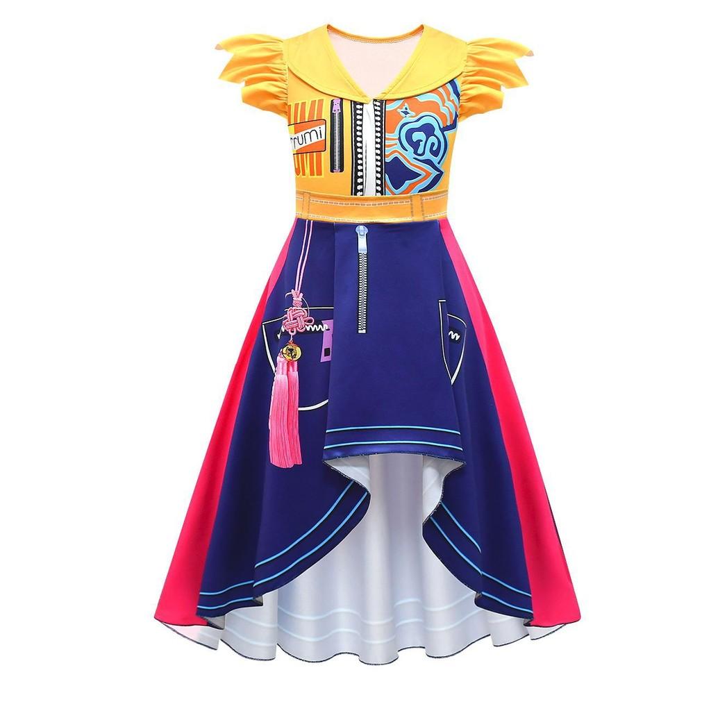 Kinder Mädchen Anime Cartoon POP Sängerin Superstar Rumi Mira Zoey Bedrucktes Plissee Rüschenkleid Taschenset Halloween Cosplay Kostüme