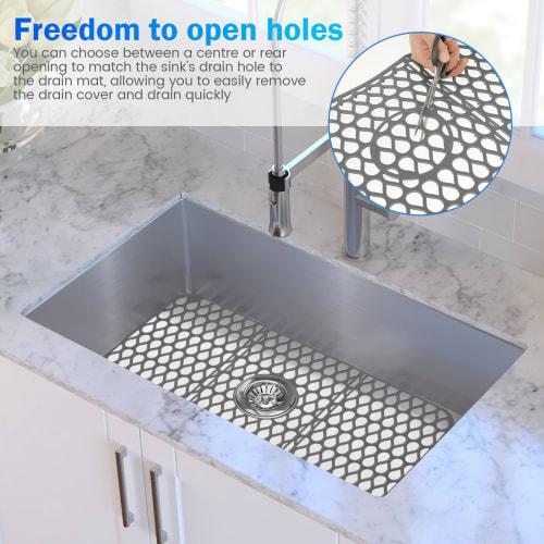 Shuiling Silicone Sink Mat, Heat Resistant -40~230C, Anti-Slip Sink Drain Protector, Kitchen Sink Mat, Plate Holder, Drying Mat (66*35cm*1 Piece)