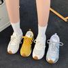Retro Color Matching Inner Height Increase Women's New Mesh Breathable and Versatile Comfortable Casual Sports Shoes
