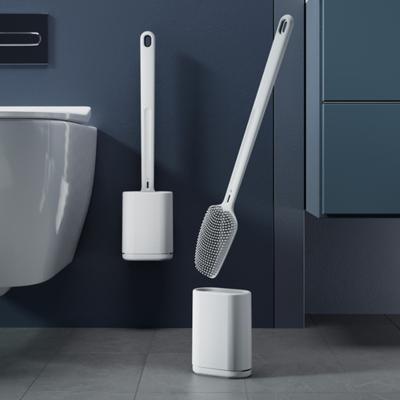 Spazzola per WC in Silicone con Manico Lung Spazzola a Doppia Faccia per Pulizia Profonda Design Antiscivolo