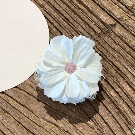 Grampo de Cabelo 3D Design de Flor Simulada Penteados Laterais Traseiros Presilha de Cabelo Grampo de Cabelo para Férias na Praia Acessório de Cabelo Estilo Fada