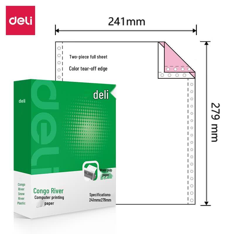 Deli GH241-2 2-Ply Dot Matrix Printer Paper