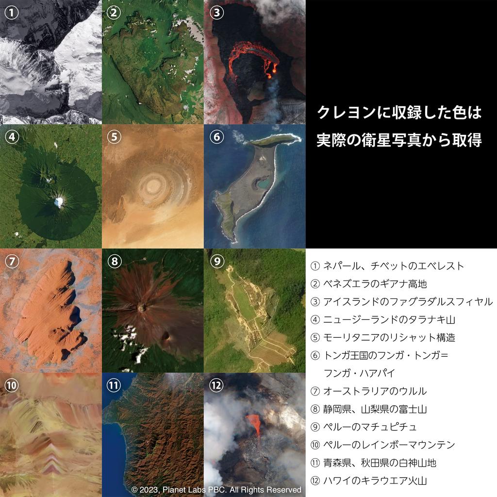 Mountain 12 Unnamed Colors Selected from Satellite Images of the Mountains Crayons World's